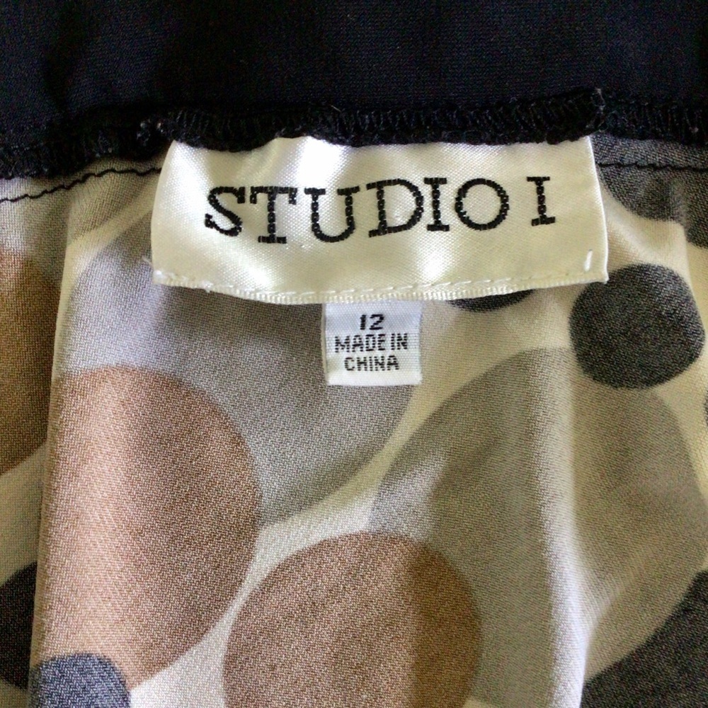 Studio I V-Neck Ruched Waist Short Sleeve Dress - Size 12 - Picture 7 of 9
